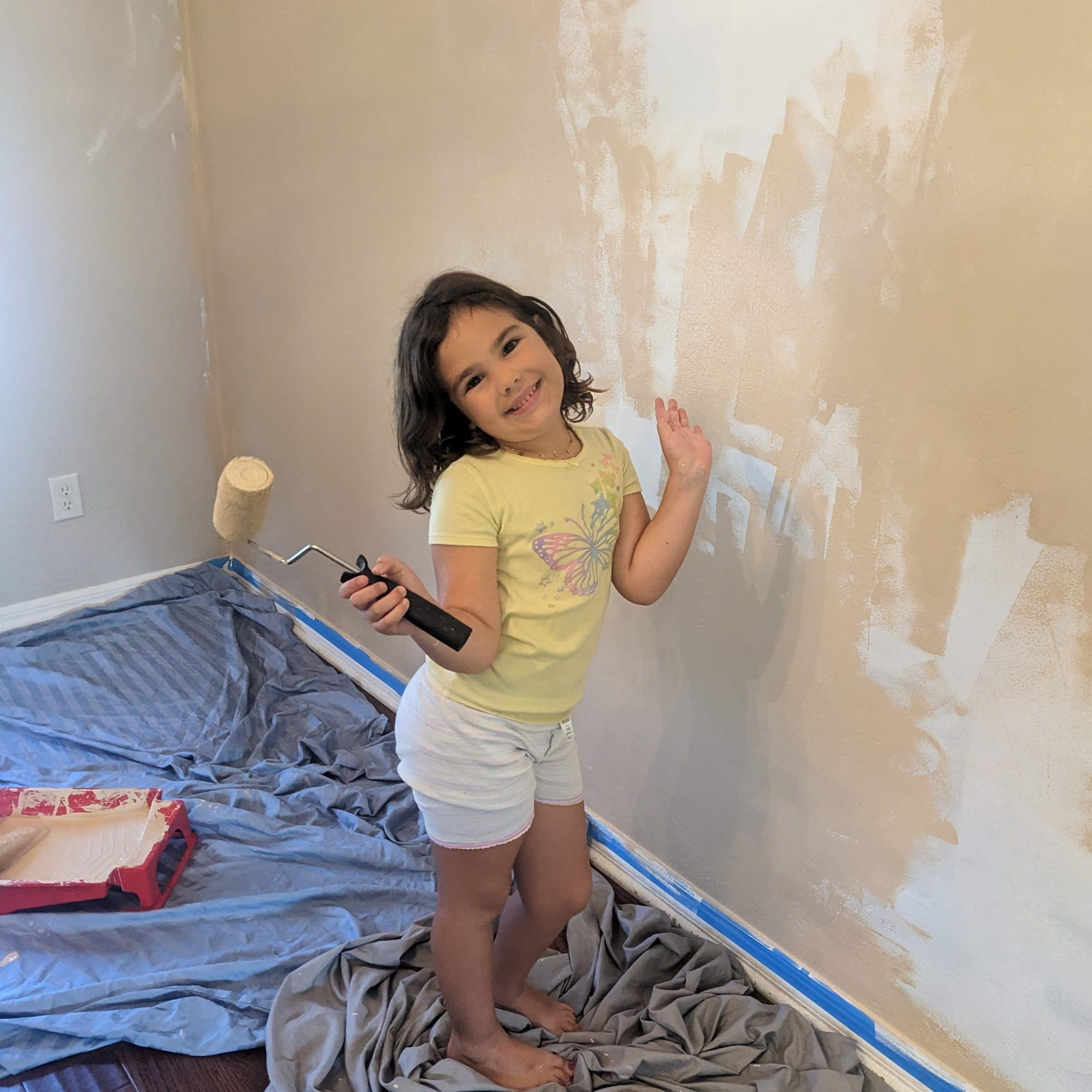 Painting our living room as a family.