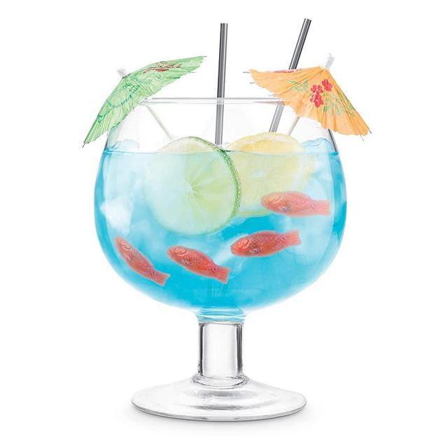 Final Touch Fishbowl Glass for Cocktails & Drinks - Holds up to 1.3 L (44 oz) (FTA1870)