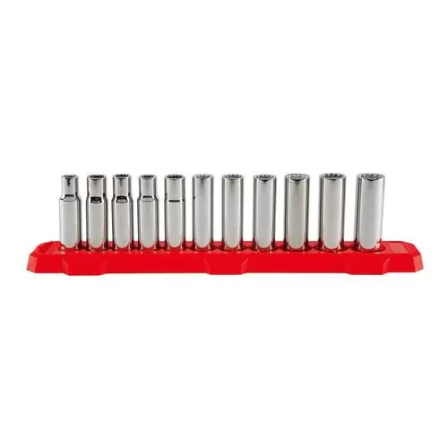 CRAFTSMAN 11-Piece Metric 1/2-in Drive 12-point Deep Socket Set at Lowes.com