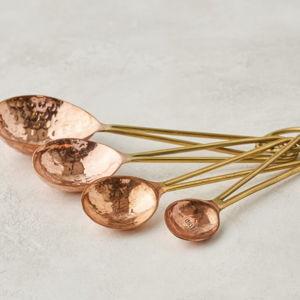 Hammered Copper and Gold Measuring Spoons | Magnolia