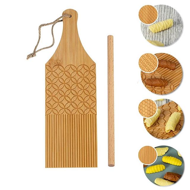Combo Gnocchi Pasta Board Garganelli Board and Gnocchi Stripper Spaghetti Macaroni Pasta Board Bamboo Rolling Cavatelli Pasta Maker Pasta Board Gnocchi Roller Kitchen Gift Ideas