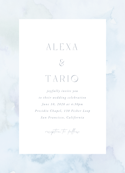Beaux-Arts Portrait | Sweet Blue | Zola Wedding Invitations