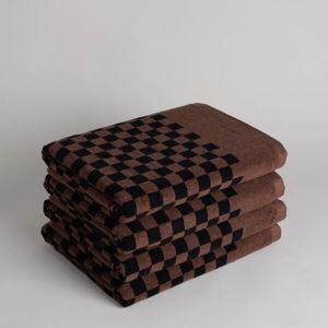 Roman Organic Cotton Pool Towel | Tabac + Noir