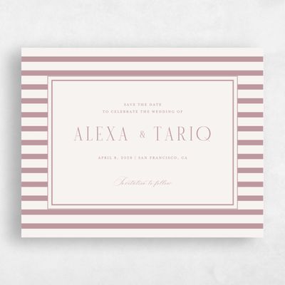 Dusty Rose, Pink Wedding Save the Date - Azelie Landscape