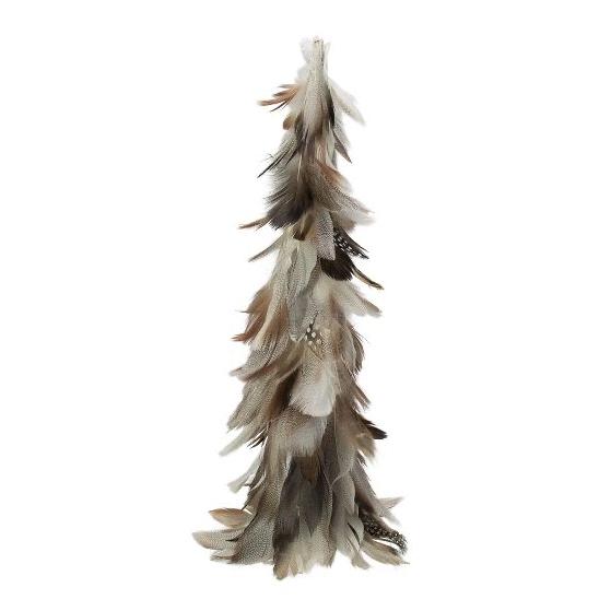 Northlight 40" Brown and Gray Glittered Feather Cone Tree Christmas Decor