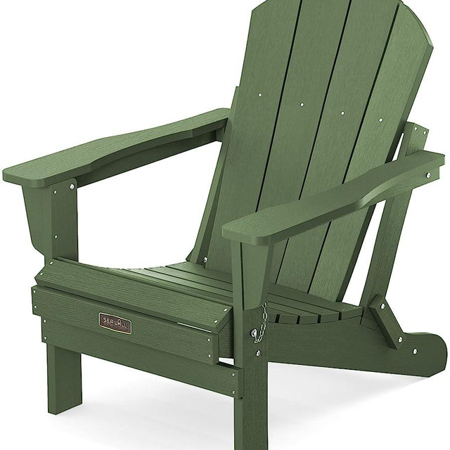SERWALL Adirondack Chair for Patio Garden Outdoors Fire Pit- Army