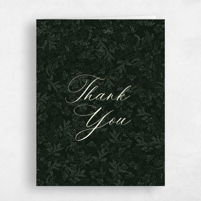 Dark Green Wedding Thank You - Emma Portrait