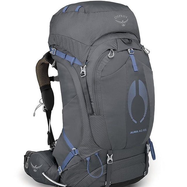 Osprey Aura AG 65L Women's Backpacking Backpack, Tungsten Grey, WXS/S