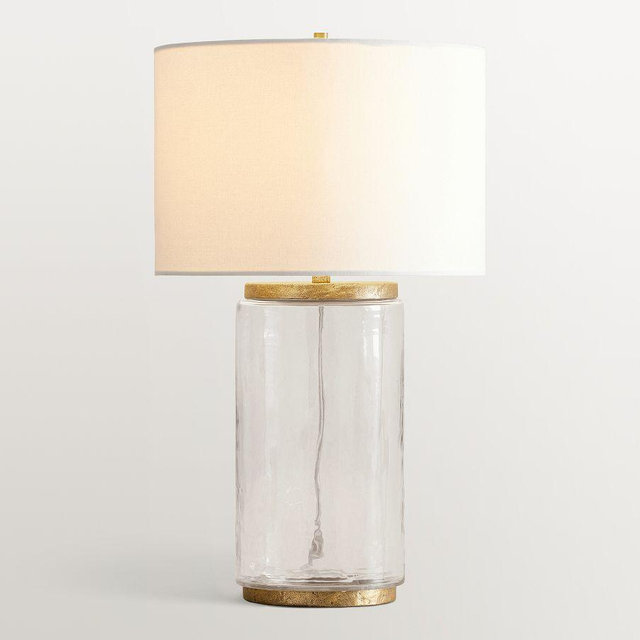 Dalton Recycled Glass 25" Table Lamp, Forged Brass, Large