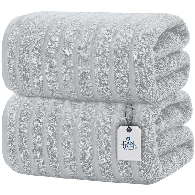 DAN RIVER Bath Sheets Set of 2 – 550 GSM Ultra Super Soft & Highly Absorbent Sheets with Speed Breaker Design – 100% Cotton Large Bath Towels for Bathroom, Home, Hotel, Spa – 35”x70” in Highrise