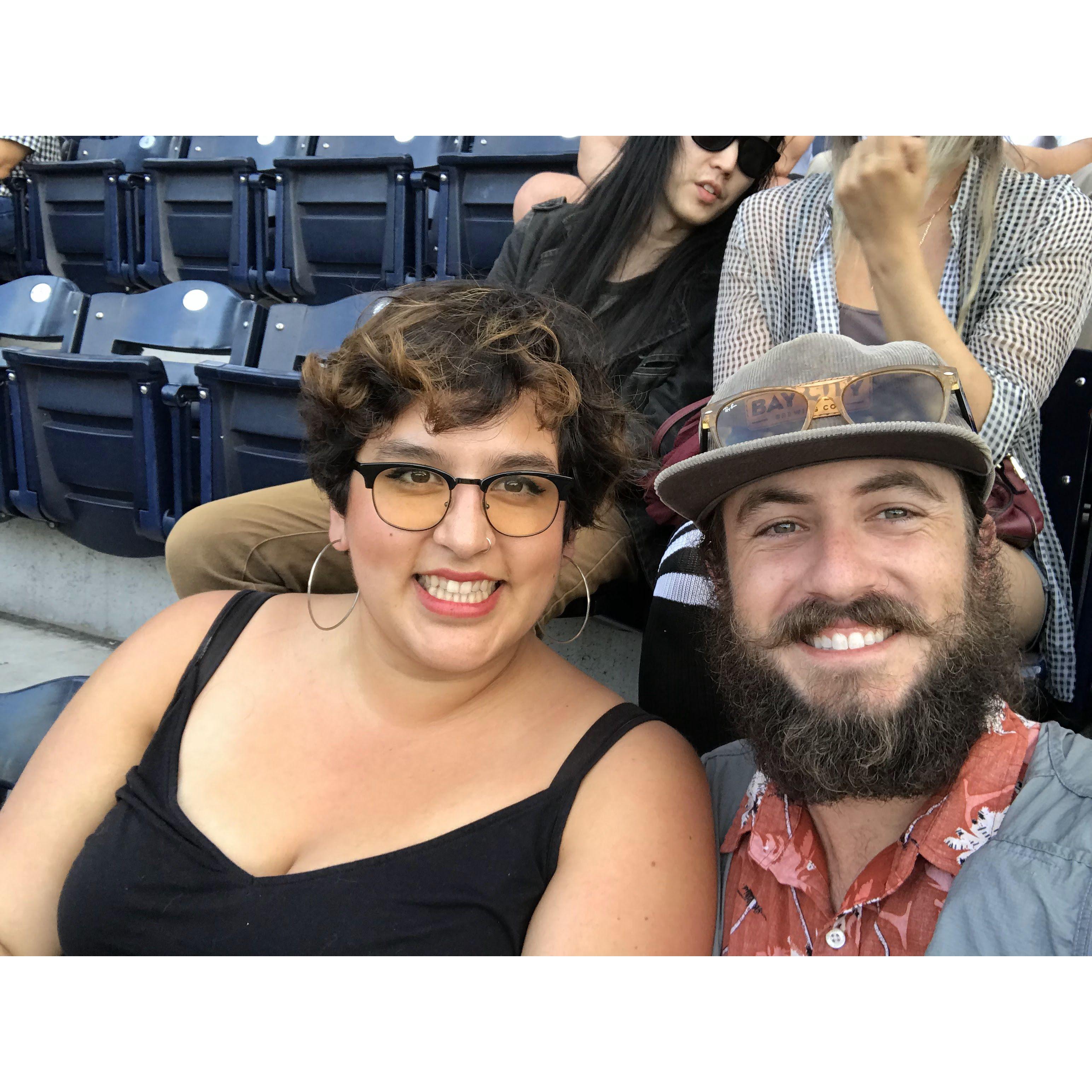 Our very first photo together at a Padres vs. Giants game