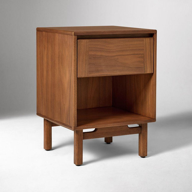 Parquet Mini Nightstand, 16", Cool Walnut