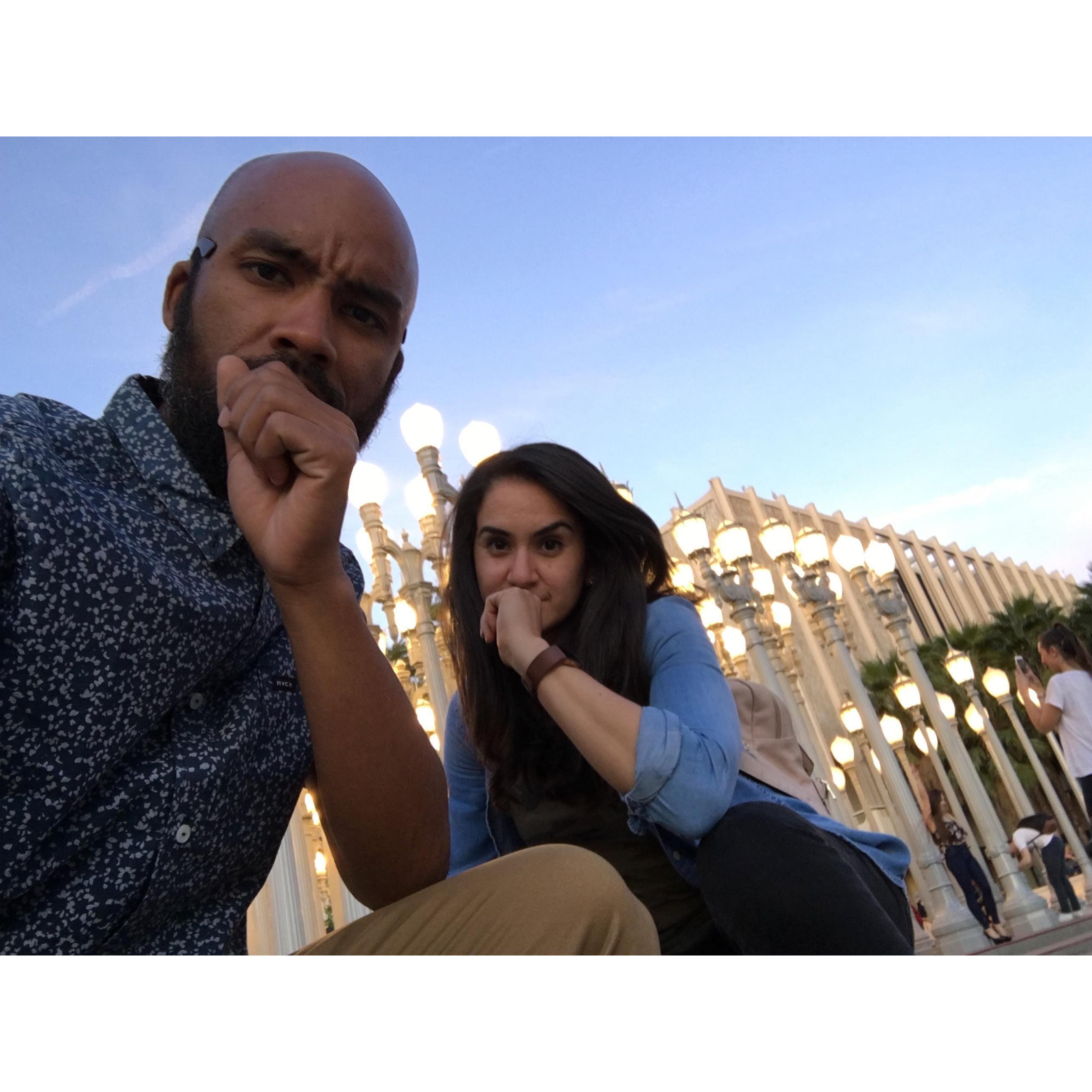 LACMA in Los Angeles. Also the day of our first kiss. <3