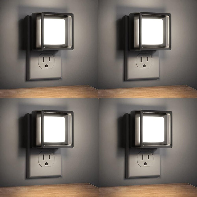DORESshop LED Night Light, Plug-in [4 Pack], Dusk to Dawn Sensor, Night Lights Plug into Wall for Bedroom, Bathroom, Toilet, Stairs, Kitchen, Hallway, Kids,Adults, Nightlight, Daylight White 5000K…