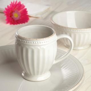 French Perle Groove Mug, Set of 4