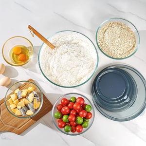 Glass Mixing Bowls with Lids Set of 5