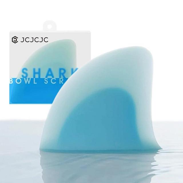 JCJCJC Silicone "Shark Fin" Bowl Scraper & Spatula, Design Award-winning Dough Scraper with Ergonomic Nonslip Handle and Curved Edge, Multifunction Tool for Baking, Cooking and Cleaning, 4.7*0.8*3.9in