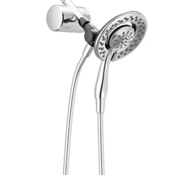 Delta Clarifi 4 -Spray Chrome 6.12-in Round Filtered Shower Head with Handheld Combo 1.75 GPM