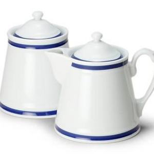 Brasserie Sugar Bowl & Creamer, Blue