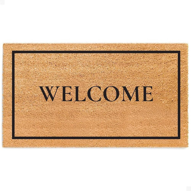 THEODORE MAGNUS Door Mat – Coir Doormat for Outdoor Entrance, Durable Welcome Mat with Non-Slip Backing, Perfect for Front Door and Entryway - Outdoor/Indoor - Classic Welcome - 17" x 30"