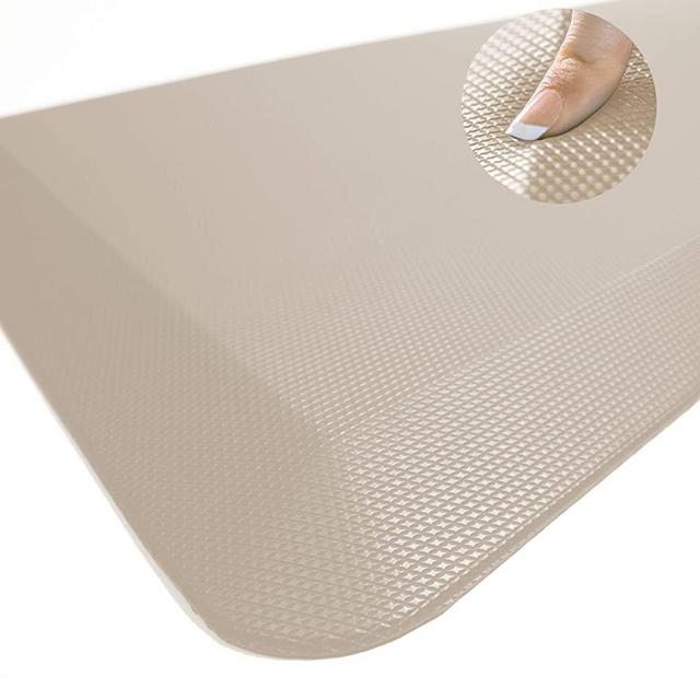 Sky Solutions Anti Fatigue Mat - Cushioned Comfort Floor Mats for Kitchen, Office & Garage - Padded Pad for Office - Non Slip Foam Cushion for Standing Desk (20x39x3/4-Inch, Natural Beige)
