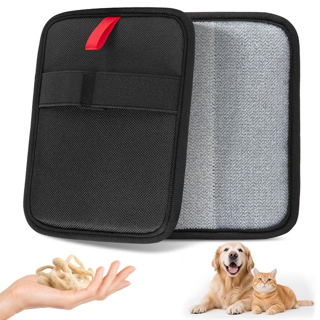 Wqapey Pet Hair Remover, Electrostatic Pet Hair Removal Gloves, Reusable Cat & Dog Hair Remover for Couch, Furniture, Carpet, Curtain, Upgraded Animal Fur Removal Tool, Cat Grooming Gloves-1 PCS