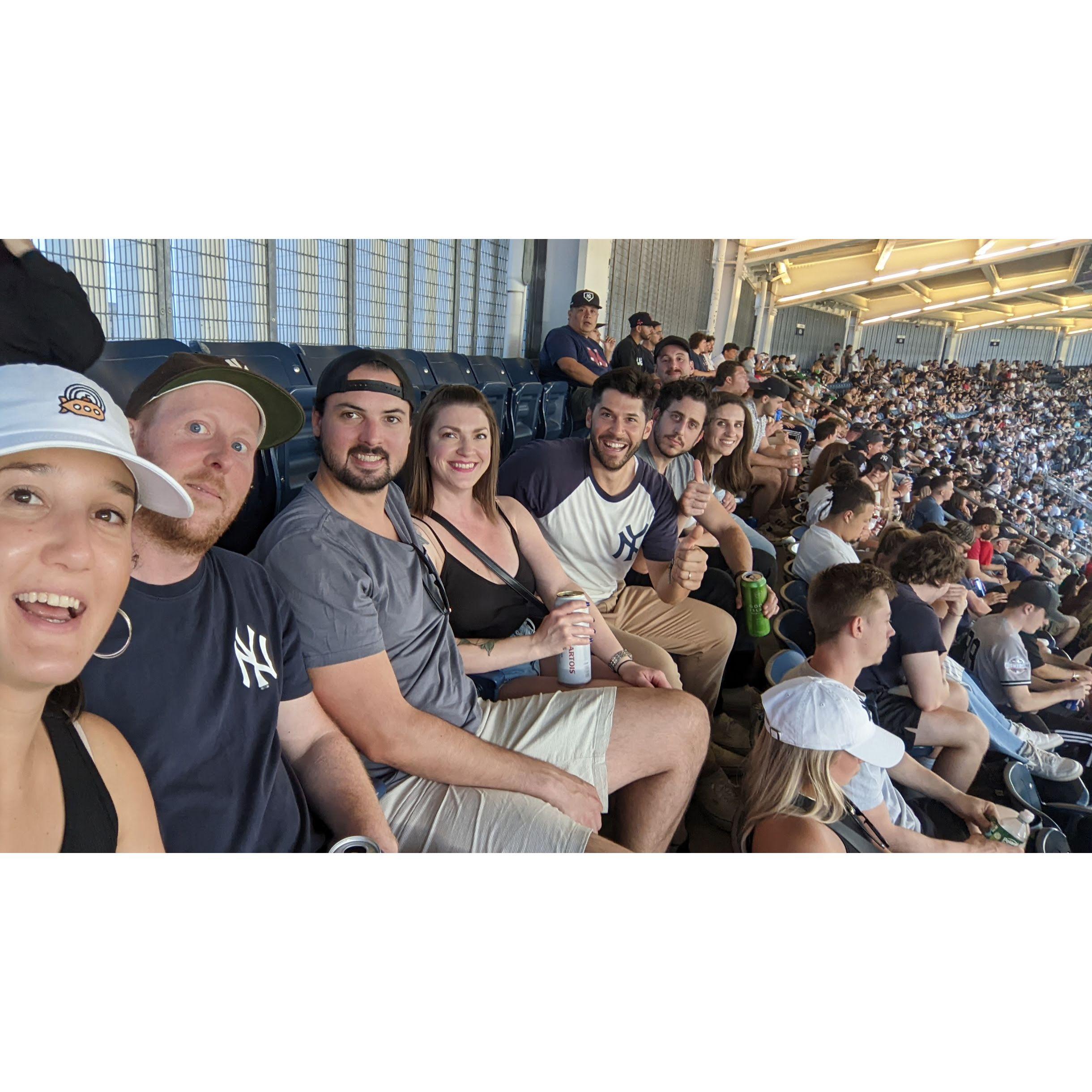Celebrating Alex's birthday at a Yankees game, July 2022