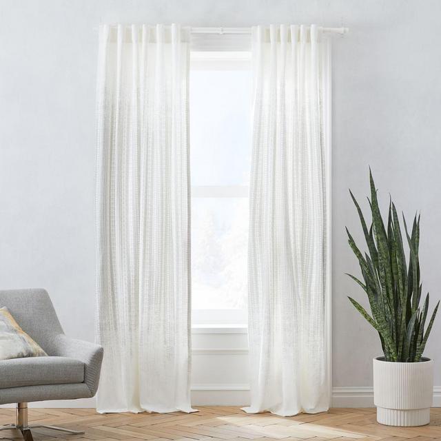 Echo Print Curtain, Set of 2, Platinum, 48"x96"