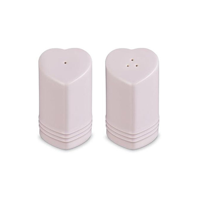 Le Creuset Stoneware Heart Shaped Salt & Pepper Shakers, 4 oz. Each, Shallot