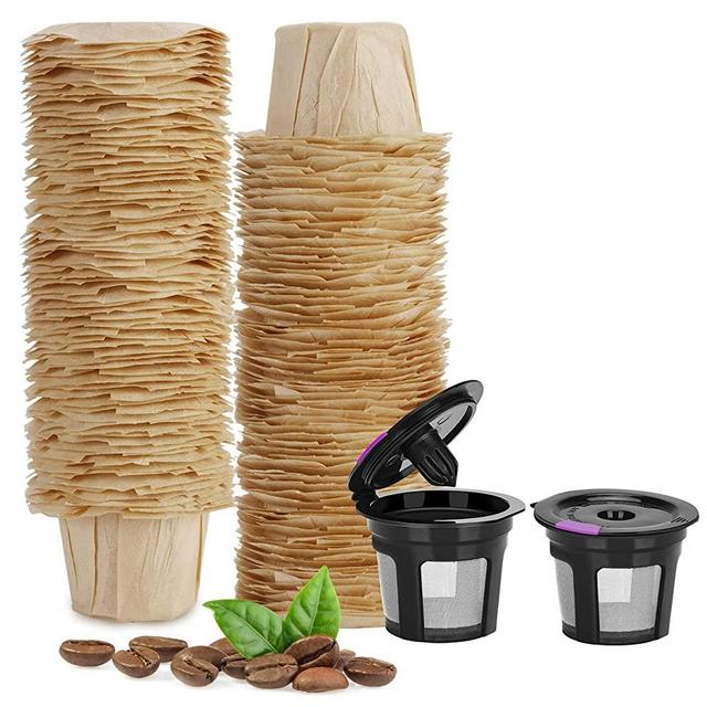 Reusable K Cups For Keurig with 100 Counts Paper K Cup Filters, Compatible with Keurig Reusable Coffee Pods Filter 2 Pack, Refillable Single K CUP for Keurig Coffee Maker 2.0 & 1.0