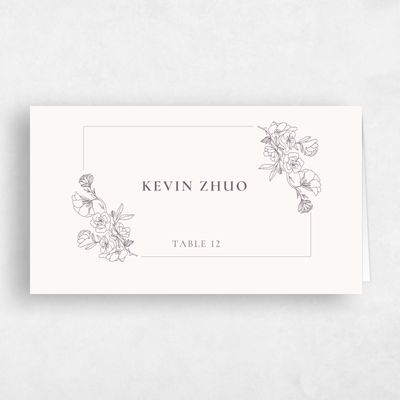 Beige Wedding Place Card - Abelli