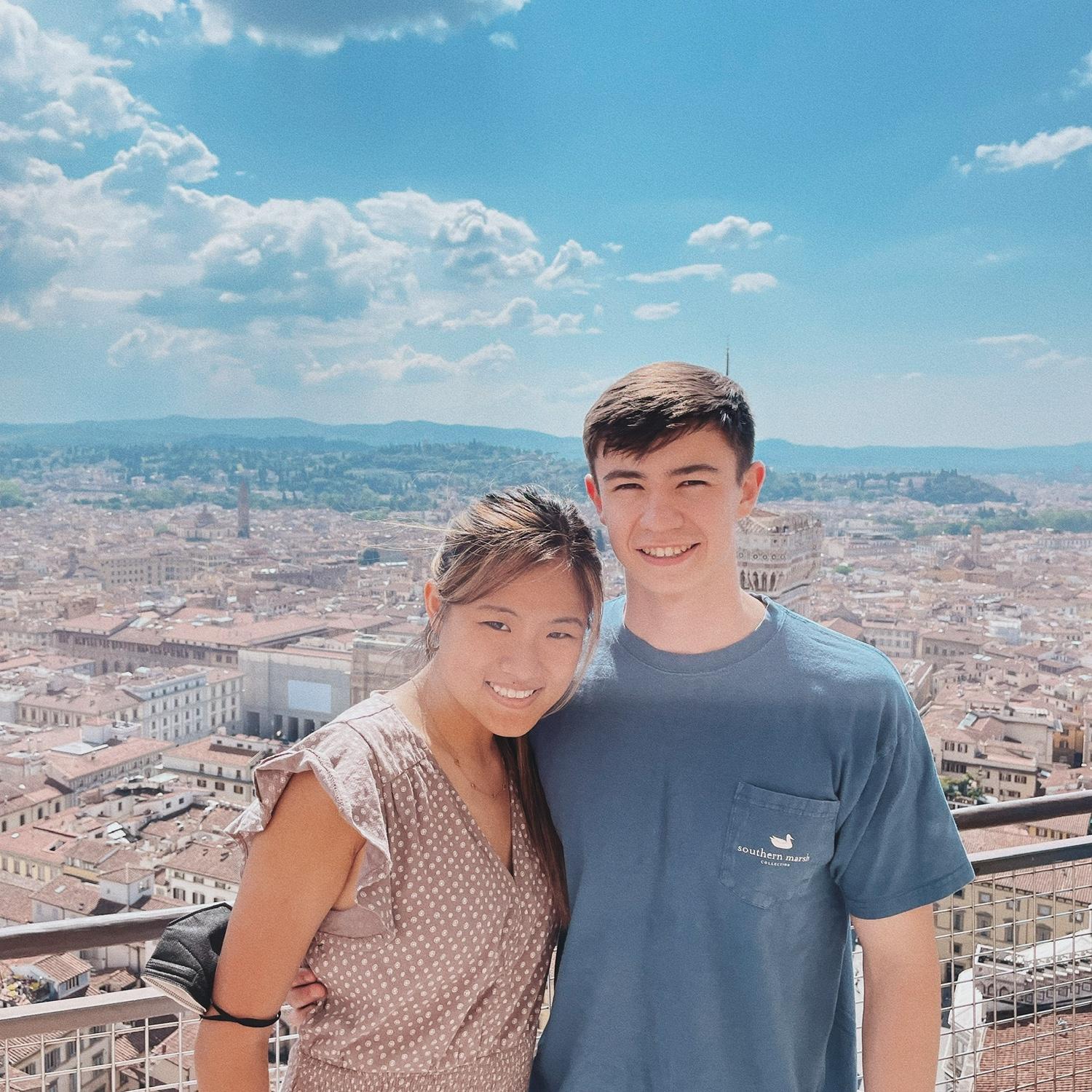 Spring 2022: We got to visit Rome, Pompeii, Florence, and Tívoli. We also got to catch some amazing views and celebrate 4 months of dating overseas.