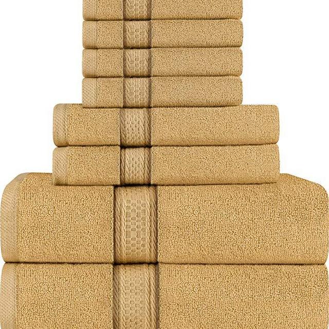 Utopia Towels 8 Piece Towel Set, Beige, 2 Bath Towels, 2 Hand Towels, and 4 Washcloths