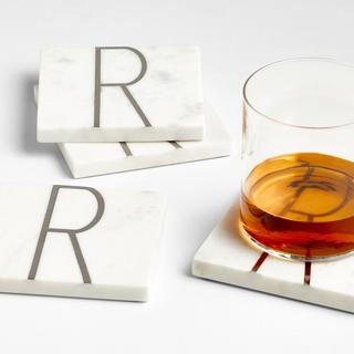 Marble Monogram Coaster, Set of 4