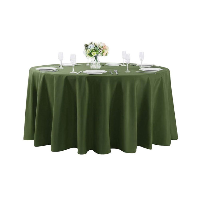 120 inch Round Tablecloth Washable Polyester Table Cloth Decorative Table Cover for Wedding Party Dining Banquet（120 inch,Willow）