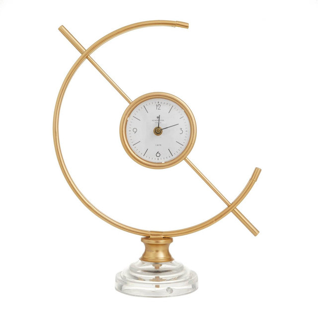 Olivia & May 16"X13" Metal Decorative Clock with Acrylic Base Gold