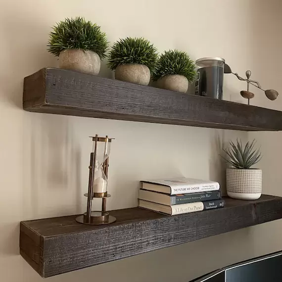 Reclaimed Wood Floating Shelf