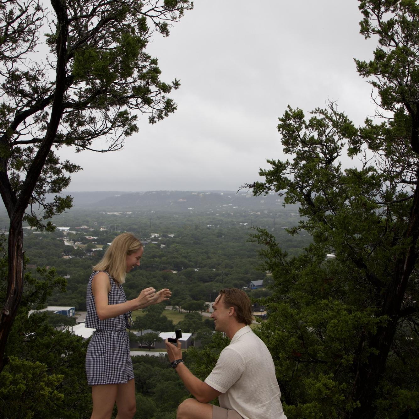 The proposal in Wimberly, TX