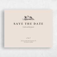White Wedding Save the Date - Rue Landscape