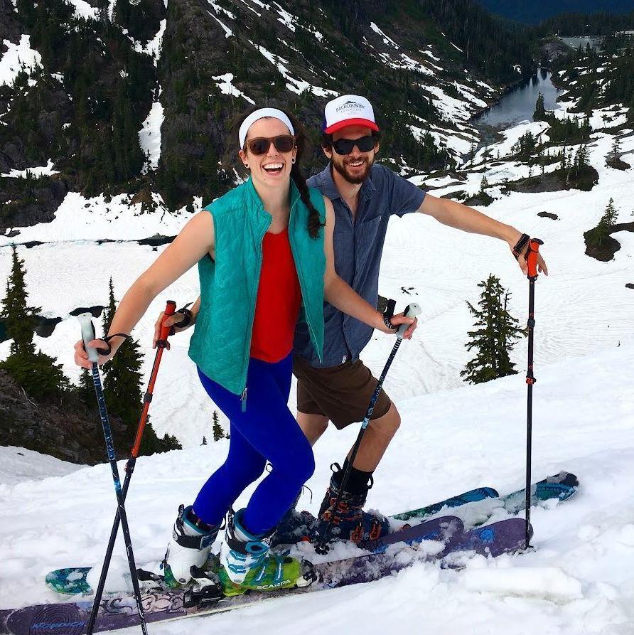 Skiing on the 4th of July (this date was also our 4th anniversary)