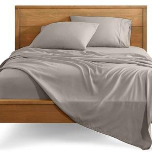 Bare Home Queen Sheet Set - 1800 Ultra-Soft Microfiber Queen Bed Sheets - Double Brushed - Deep Pockets - Easy Fit - 4 Piece Set - Bedding Sheets & Pillowcases (Queen, Khaki)