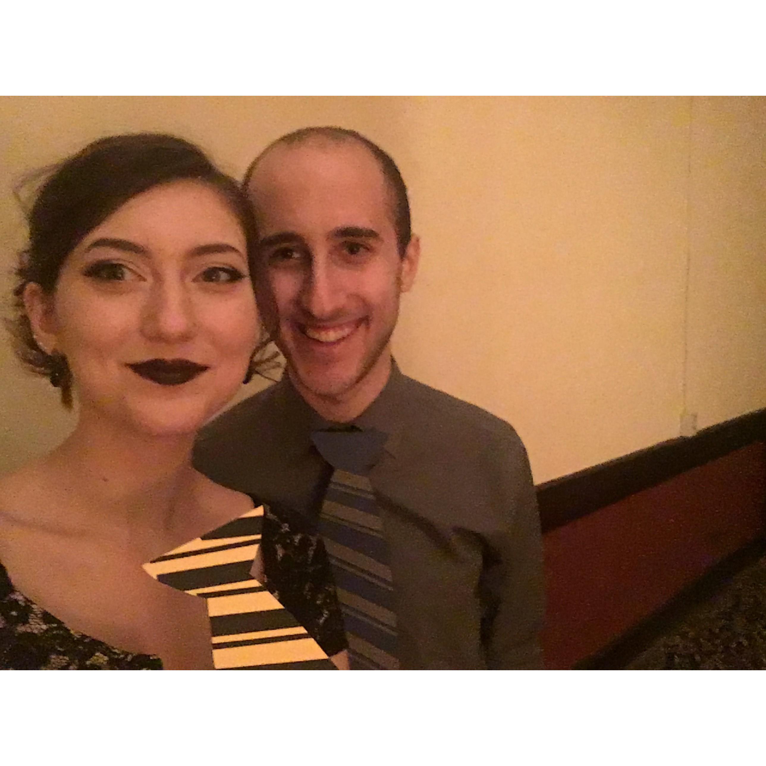 We went to the Yule Ball together in 2016, hosted by our favorite bar, The Sidequest