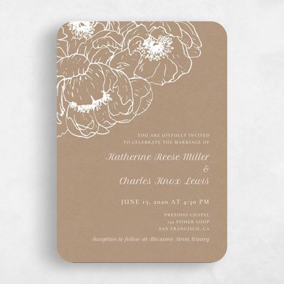 Brown Rounded Wedding Invitation - Rooftop Corner