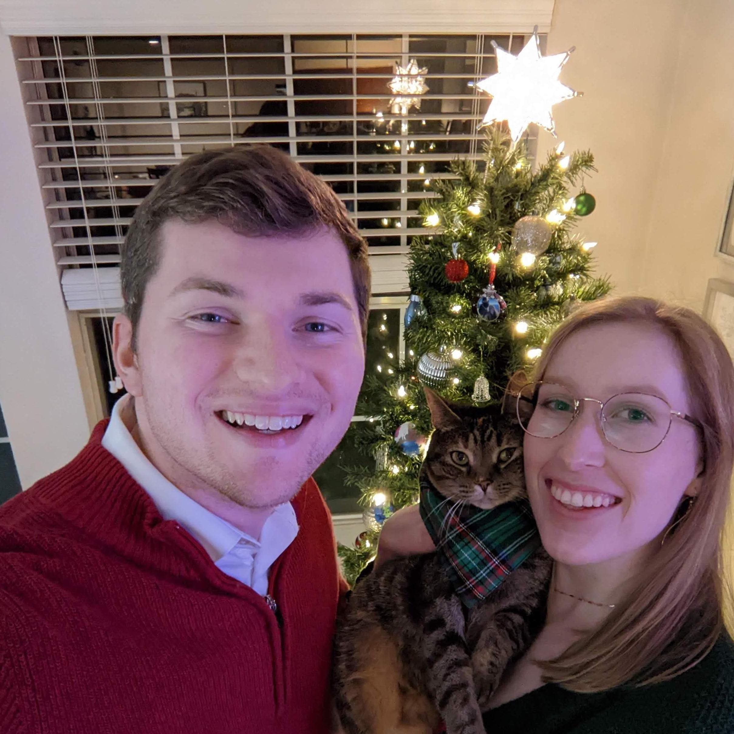 Our first Christmas with Enya in our Chapel Hill apartment, where we lived together for two years