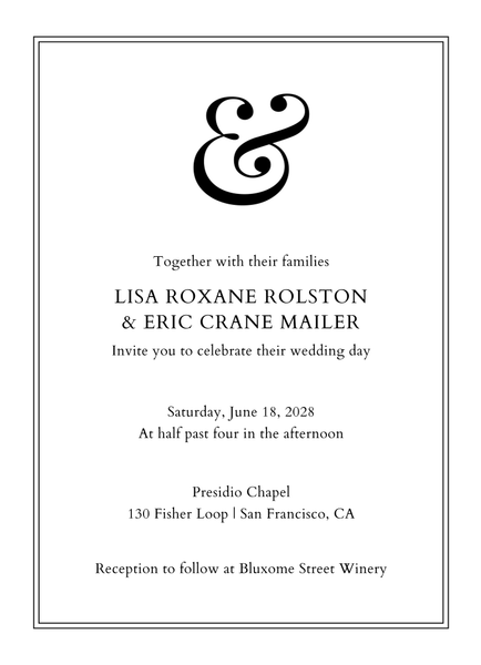 Verona Portrait Letterpress | Black | Zola Wedding Invitations