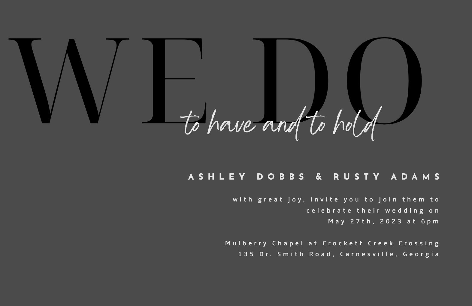 The Wedding Website of Ashley Dobbs and Rusty Adams