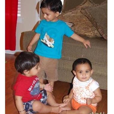 Ritu, Aariv & Aarav as babies