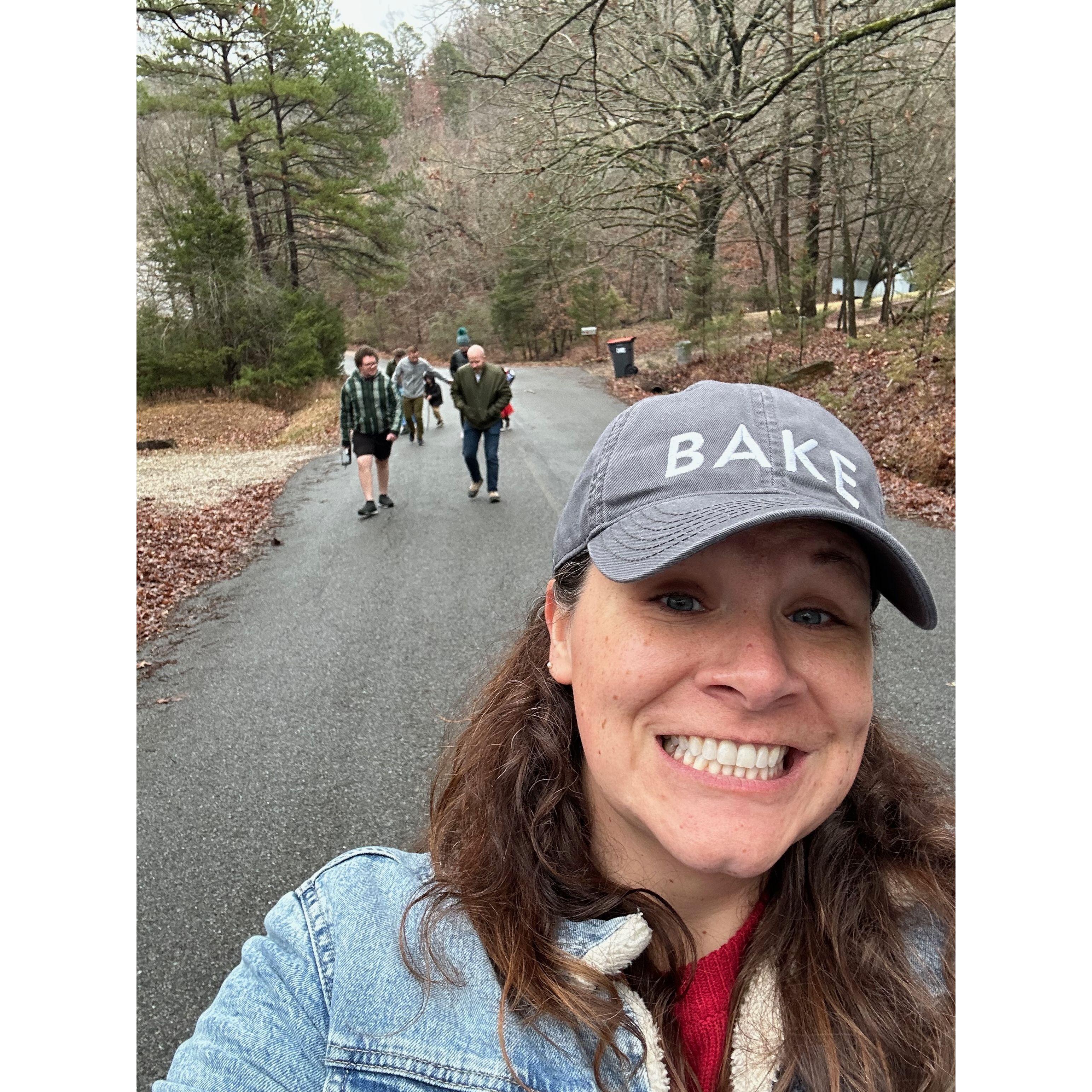 Taking a Christmas walk with Kendall's family