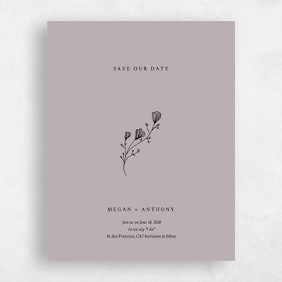 Taupe, Brown Wedding Save the Date - Unconditional Stamp