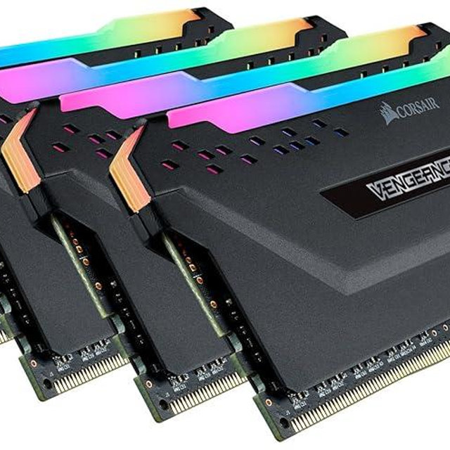 Corsair Vengeance RGB Pro 64GB (4x16GB) DDR4 3600 (PC4-28800) C18 Desktop Memory – Black, CMW64GX4M4D3600C18